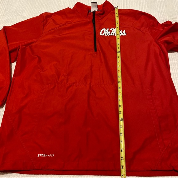 Nike Ole Miss Rebels Men Red Large Storm Fit Pull Over Windbreaker Jacket - Picture 6 of 10